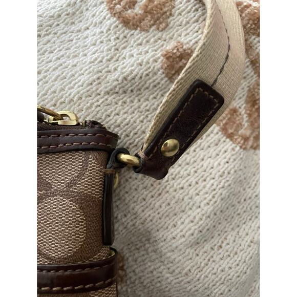 Coach Monogram Stripe Brown Crossbody Shoulder Bag Women's - Picture 11 of 11